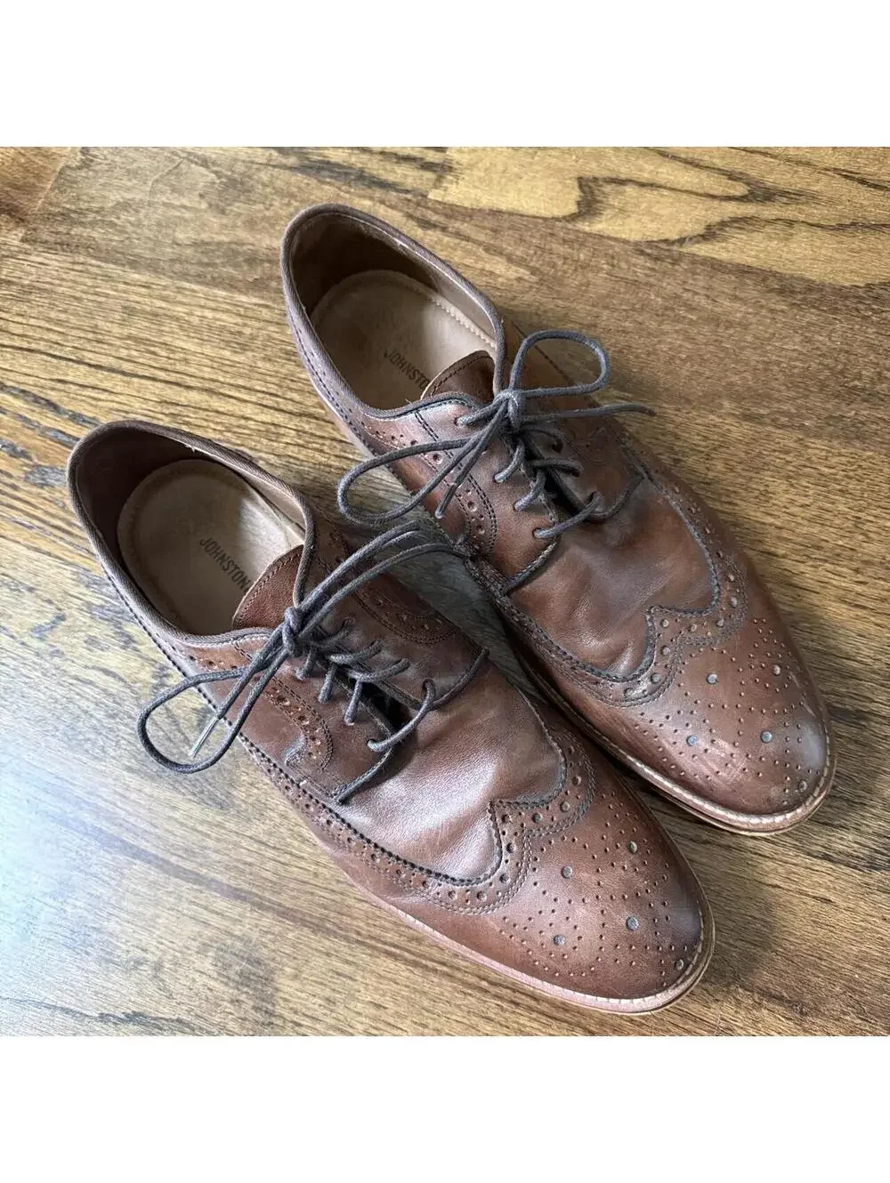 👞 Johnston & Murphy Brown Leather Wingtip Oxfords